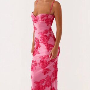 Peppermayo Hot Pink Floral Maxi Dress